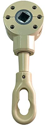 TENDAGGIMANIA Argano per Tende da Sole a Caduta e a Cappottina con Movimento Manuale tramite Asta di Manovra - Colore AVORIO - Modello SPEED - Rapporto 3:1 (con 3 giri srotoli 1 metro di tessuto)