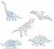 6 Stück Regenbogen Suncatcher Fenster Haftet PVC Anti-Kollisions-Fensteraufkleber für Vögel Fensteraufkleber Abziehbilder Heimdekoration (RPS025 Dinosaurier)