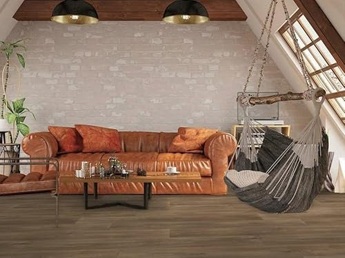 PVC Bodenbelag Vinylboden in schlichter Holz Art braun, Zuschnitt (2m breit, 1m lang)