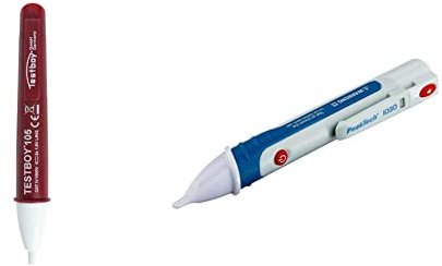 Testboy 105 berührungsloser Spannungstester ab 12 V AC mit optischer, akustischer und vibrierender Anzeige & Peak Tech P 1030 – Kontaktloser AC Spannungsprüfer mit LED Lampe, 50 – 1000 V AC