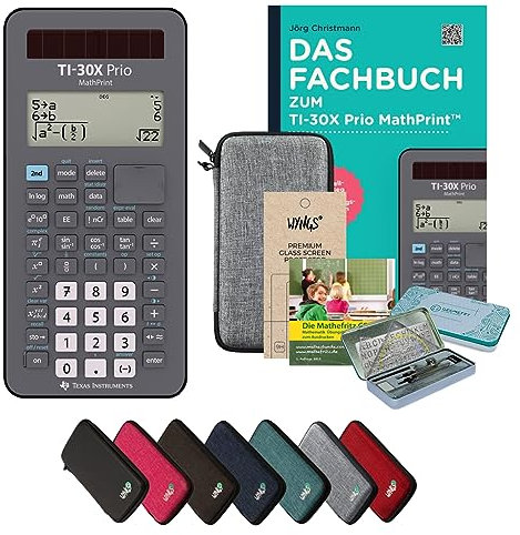 CALCUSO Streberpaket Hellgrau mit Taschenrechner TI-30X Prio MathPrint