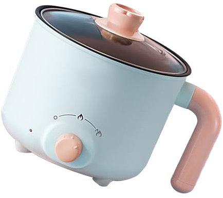 Wakects Electric Cooking Pot, Anti Dry Burning Compact Electric Noodle Cooker Fast Heating Portable Automatic Power Failure For Household (Non Stick (with Stainless Steel