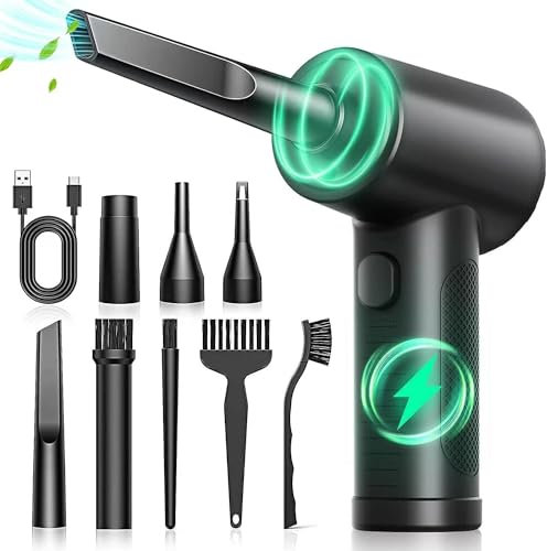 BOLNGLA Cordless Air Duster for PC, 140000RPM, 3 Speeds, Rechargeable, 7500mAh, Cleaner Replaces Compressed Air Cans for Computer Keyboard