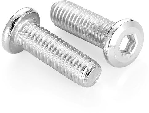 Tornillos Allen de 5/16-18 x 3/4 pulgadas, tornillos de conector de cabeza redonda plana para muebles, acero inoxidable 304, rosca completa, 10 unidades