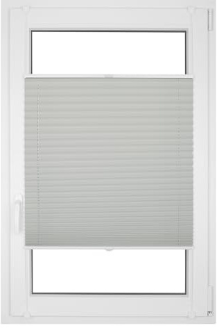 RENA Plissee ohne Bohren - Verdunklungsplissee - Klemmfix - Plisseerollo - Sonnenschutzrollo - Fensterdeko - Pearl 80cm x 140cm