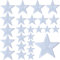 GYGYL 24 Pieces Star Iron on Patch, Embroidered Sew on/Iron on Patch Applique for Clothes, Dress, Hat, Jeans, DIY Accessories(White)