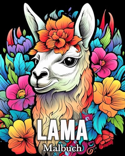 Lama Malbuch: 50 niedliche Bilder zum Stressabbau und zur Entspannung