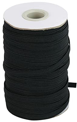 EVYIENEN 5mm Gummiband Schwarz 45 Meter GElastizitätsband zum Nähen für Nähen und Haushalt DIY Handwerk Stoffe Zum Nähen von Hosen und Hosen Taille