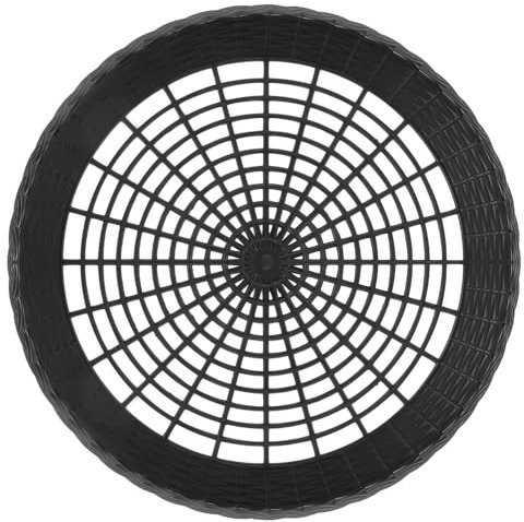 MIDELONG Reusable Plastic Paper Plate Holders, 9 Inch Round Paper Plate Holders Woven Paper Plate Holder Black Plastic Heavy Duty Supports for Party BBQ Picnic Supplies, Pack of 4