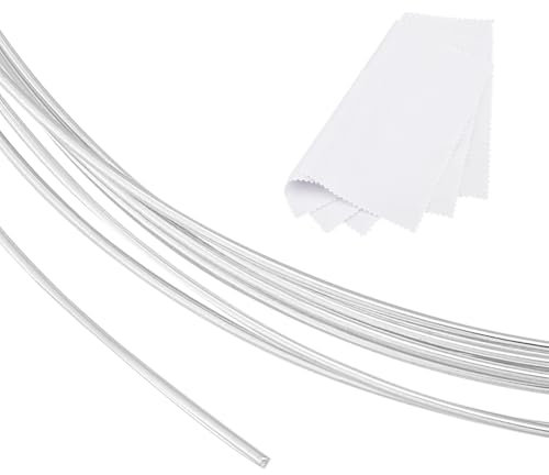 PH PandaHall Alambre de plata de ley 925 de 0,6 mm para joyas artesanales, 2 m de hilo metálico para cuentas para la creación de joyas, soldadura, cables auriculares