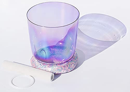 7 inch B Note Crown Chakra Crystal Singing Bowl, Alchemy Bowl with Carrying Case Suede Mallet & O-ring, Sound Bowl for Yoga Meditation & Sound Healing(440Hz,Without case)