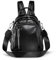 HUAZHIMAO Petit Sac a Dos Femme, 3 en 1 Cuir PU Sacs à Main Portés Dos Femme Imperméable Sacs à Portés Dos Plusieurs Poches Mini Sac a Dos Elegant Leger Sacs À Bandoulière (Noir)