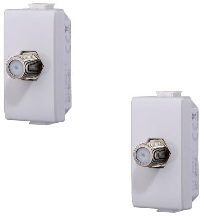 Presa tv, presa sat, presa di rete CAT5/CAT6, Presa tv RJ11 compatibile con Bticino Matix (Presa SAT, 2)