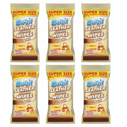 JMS we create smile - 6 x Leather Cleaning Wipes (150 Wipes) | Leather Cleaner for Sofas, Car Seats, Furniture, Shoes & Bags