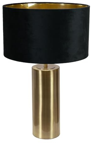 ValueLights | Lexy Antique Brass Touch Table Lamp with Black Velvet & Gold Inner Shade | Table Lamps, Home Décor & Improvement Essential