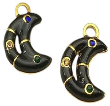 Jewellery Nuovo 2025 1 pz Nero Mezzaluna Pendenti per creazione di Gioielli Fai da Te Collana Braccialetto Pendenti in Acciaio Inossidabile Accessori Fatti a Mano con per Te Gioielli Accessori Regalo