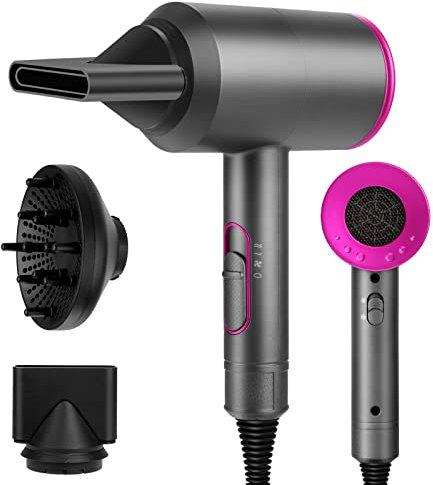 Sendowtek Secador de Pelo Potente 2000W, Secador Iónico Profesional con 2 Concentradores 3 Velocidades 2 Temperaturas, Hair Dryer Rápido Secador de Pelo con Difusor para Mujeres Hombres Casa