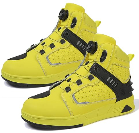 Scarpe Moto Uomo Stivali Motociclista in Pelle Traspirante Equitazione Stradale Rinforzato con Supporto della Caviglia Suola Antiscivolo Adatti a Tutte Le Stagioni