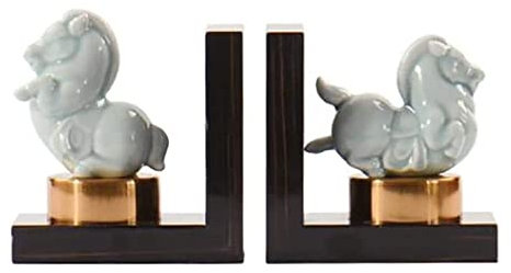 HDICUHNANU Organiseur De Bureau Serre-Livres en Céramique De Poney Serre-Livres en Métal Résistant Serre-Livres Uniques Décoratifs pour La Maison Accessoires DéCoratifs