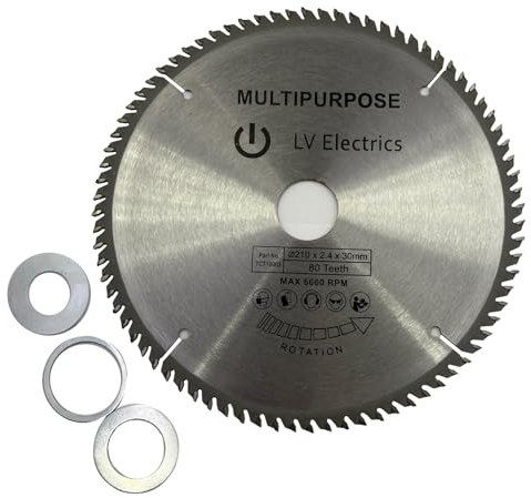 Hunricho Lame de scie en alliage dur 210 x 2,4 x 30 mm pour le travail du bois/coupe du plastique, convient aux scies circulaires/scies de table (210 x 2,4 x 30 mm)