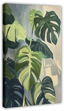 NFFBGFD Monstera Gemälde auf Leinwand, Poster, Wandkunstdruck, Bild, Gemälde, 30 x 45 cm