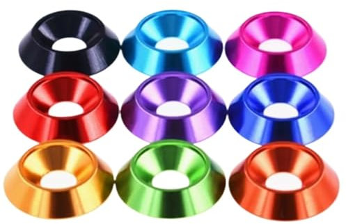 5–10 Stück M3 – M8 Aluminium, bunt, konkav, konisch, Flachkopfschraube, Unterlegscheibe(Sliver,M8 5pcs)
