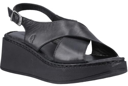 Hush Puppies Bex Wedge Nubuck Women's Black Wedges - UK 5