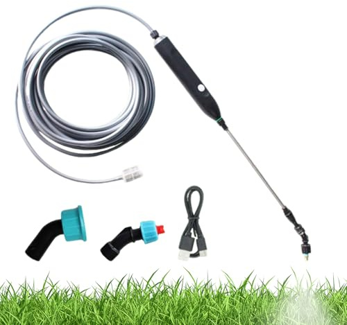 Ahuuen Lance d'Arrosage de Jardin - Lance d'Arrosage Telescopique Rechargeable à Batterie - Accessoire d'Irrigation Étanche pour Pelouse Gazon Légumes Fleurs et Fertilisation