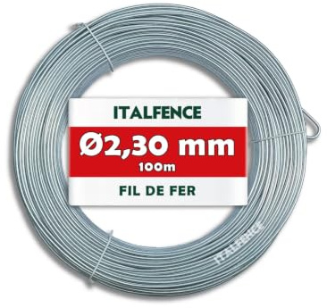 Italfence - Filo di ferro Ø2,30mm per tensione zincato, 100m