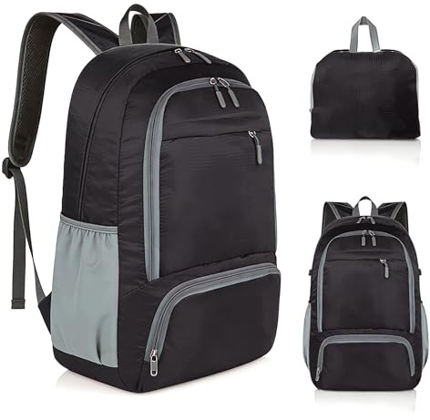 Wihozte Foldable Travel Backpack 30L Hiking Backpack, Lightweight Foldable | Waterproof Rucksack, Multi-Scene Use Work Outdoor Cycling Camping Walking Sport Daypack, Men & Women Large Bag