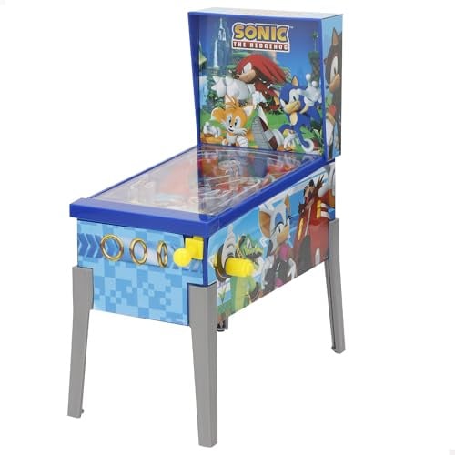 COLORBABY Sonic 77727 Mini Pinball, Tisch-Arcade, Lichter und Sound, Cartoon, Brettspiele, Retro-Spielzeug, Sammlerstück, empfohlen für Erwachsene und Kinder ab 3 Jahren