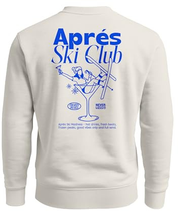 Neverless® Sweatshirt Herren Backprint Statement Pullover Après Ski Club Snowboard Winter Outdoor Fashion Streetwear Männer
