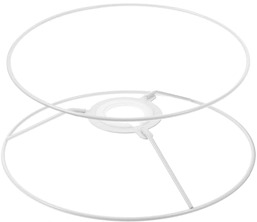 IMIKEYA E27 DIY Metalldraht Lampenschirm Rahmen 20 cm Durchmesser Vintage Lampenschirm Ring für Pendelleuchte Tischlampe Fassung 2 Stück Set