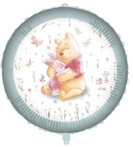 WINNIE THE POOH Folienballon 46 cm – Kindergeburtstag Winni Puuh Party Deko – Helium & Luft geeignet – Wiederverwendbarer Ballon mit Ventil – Party Zubehör