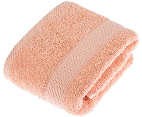 HOMESCAPES Peach Turkish Cotton Hand Towel Super Soft Thick & Absorbent 500 GSM Towel Heavy Weight for everyday Luxury