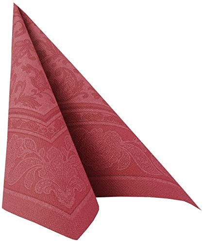 PAPSTAR 20 Servietten ROYAL Collection 1/4-Falz 40 cm x 40 cm bordeaux Ornaments Premium
