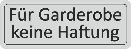 Türschild Für Garderobe keine Haftung, selbstklebend, 45 x 120 mm