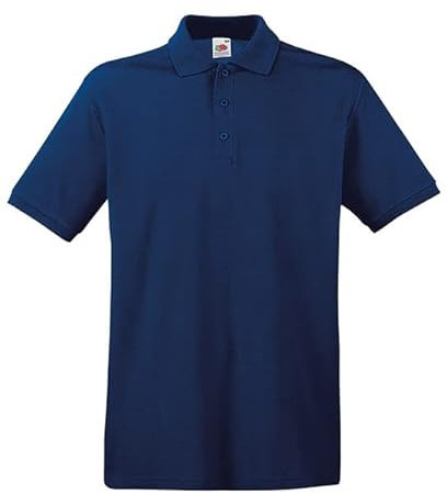 Fruit of the Loom Men's Premium Short Sleeve Polo Shirt, Navy, XX-Large