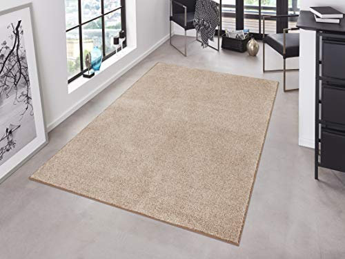 Hanse Home Pure Teppich – Wohnzimmerteppich dichter Kurzflor Robust Schlafzimmerteppich einfarbig Modern für Esszimmer, Wohnzimmer, Kinderzimmer, Flur, Schlafzimmer, Küche – Taupe Creme, 200x300cm