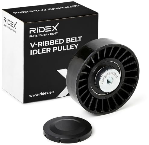 RIDEX 312D0007 Umlenk- / Führungsrolle Keilrippenriemen Kompatibel mit VW Transporter T4 Bus 70B, 70C, 7DB, 7DK, 70J, 70K, 7DC, 7DJ 74145278E 74145278B 37145278A
