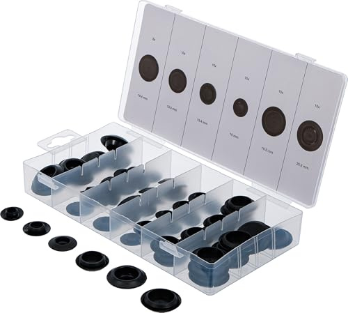 BGS 9406 | Kunststoffstopfen-Sortiment | 58-tlg. | PE | Sortimentskasten | Ø 10,0/13,4/13,5/19,4/19,5/22,2 mm | Polyethylen (PE) | für verschiedene Wandstärken