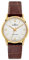 Dugena Momentum XS Funk-Damen-Armbanduhr, Funkuhrwerk, Edelstahlgehäuse, Saphirglas, Lederarmband, Dornschließe, 5 bar (braun)