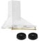 Klarstein Montblanc - Campana extractora de pared y 2 filtros de carbono, 3 niveles, Extracción hasta 610 m³/h, Potencia 165 W, Juego montaje incluido, Ancho 60 cm, Filtro de aluminio, Luz LED, Blanco