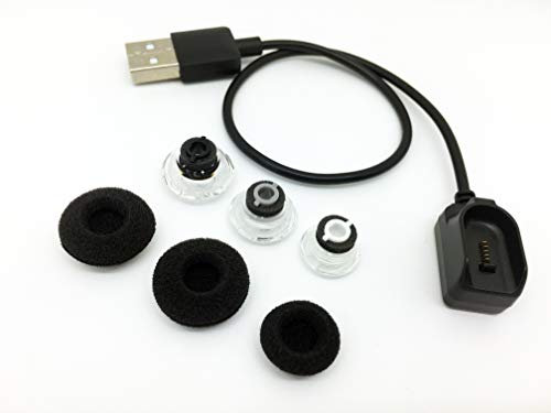 AvimaBasics 3 Pack Replacement Earbuds Gels Eartip Kit & Charge Cable for Plantronics Voyager Legend Wireless Bluetooth Headset (Three Size & Cable)