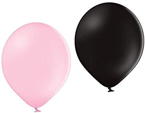 Ballonheld 50 Bio Luftballons je 25 schwarz & rosa Qualitätsballons 27 cm Ø (Standardgröße B85) biologisch abbaubar, heliumgeeignet Dekoballons