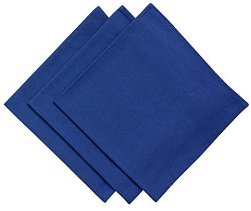 3er Pack Textil Servietten Stoffserviette 45cm x 45cm aus 100% Baumwolle in Blau