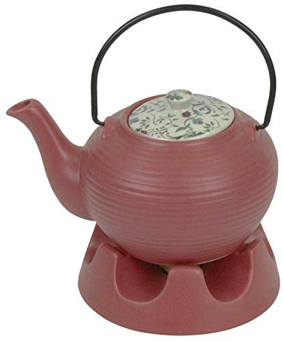 Japanese Teapot Dark Pink Striped & Teapot Warmer Ceramic Jameson & Tailor 6 Cup