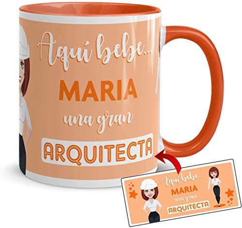 Kembilove Taza Arquitecta – Tazas de café Personalizadas – Tazas Profesiones – Taza Café Aquí Bebe una Arquitecta – Tazas Personalizadas con Nombre – Tazas navideñas Originales
