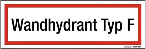 Schild Zusatzschild Wandhydrant Typ F Folie selbstklebend 200x75mm