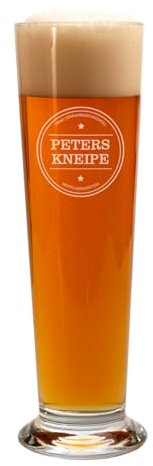 Weizenglas mit Gravur personalisiert | Weizenbierglas personalisiert | Weißbierglas graviert | Hefeweizen Glas mit Gravur | Bierglas mit Gravur | Bier Geschenke für Männer | 0,5l | Kneipe